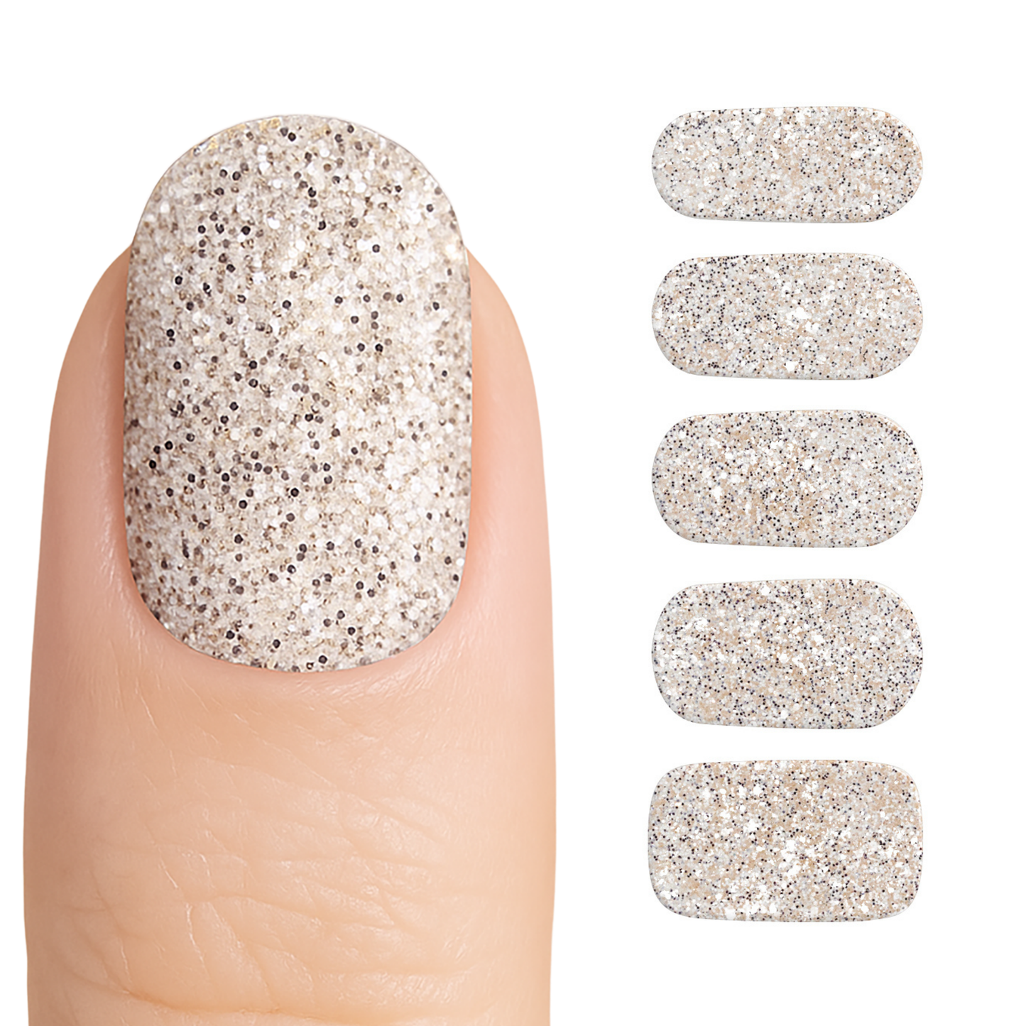Gel Nail Strip Stardust White