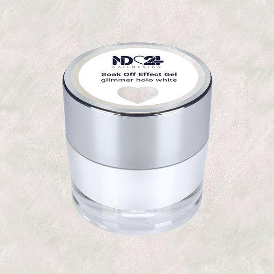 Gel Soak Off Effet Mica holo blanc