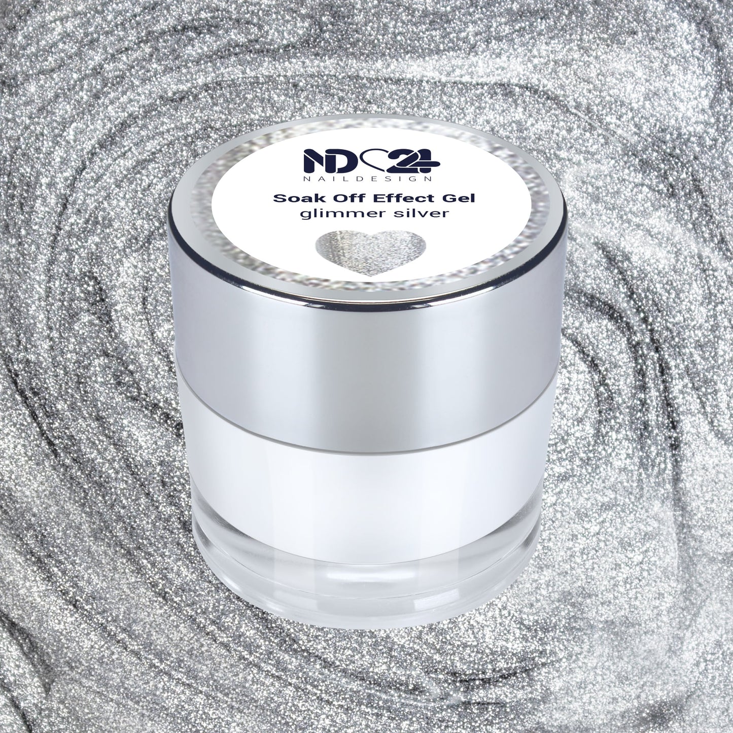 Soak Off Effect Gel Glimmer silver