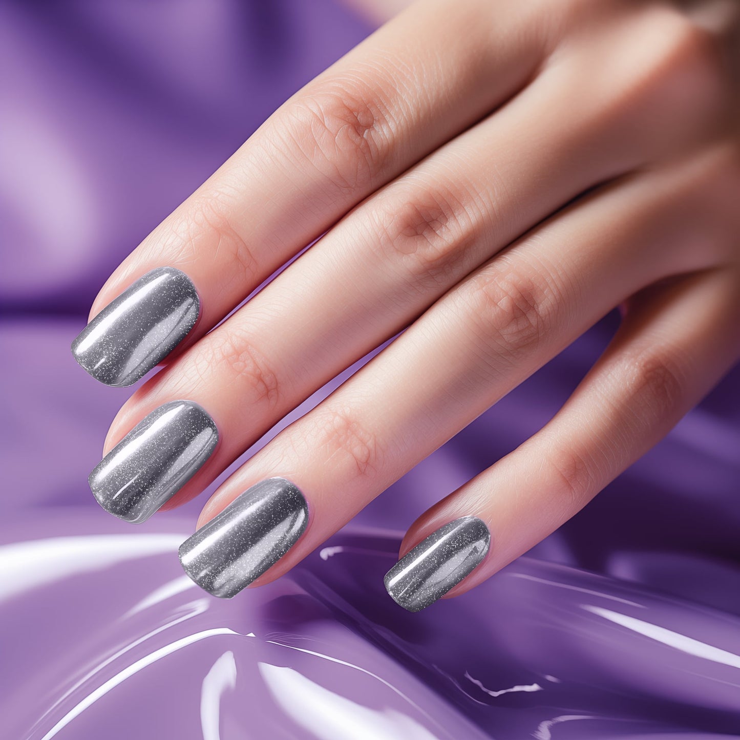 040 Soak Off Shellac Purple Polished Platinum