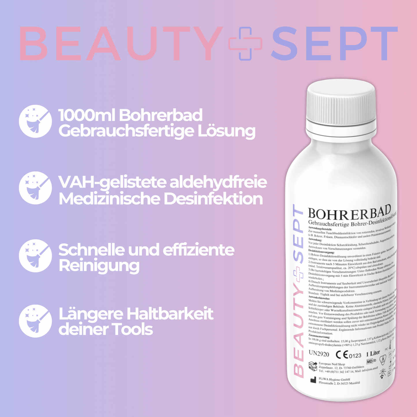 BEAUTYSept Reinigung Set Bohrer L