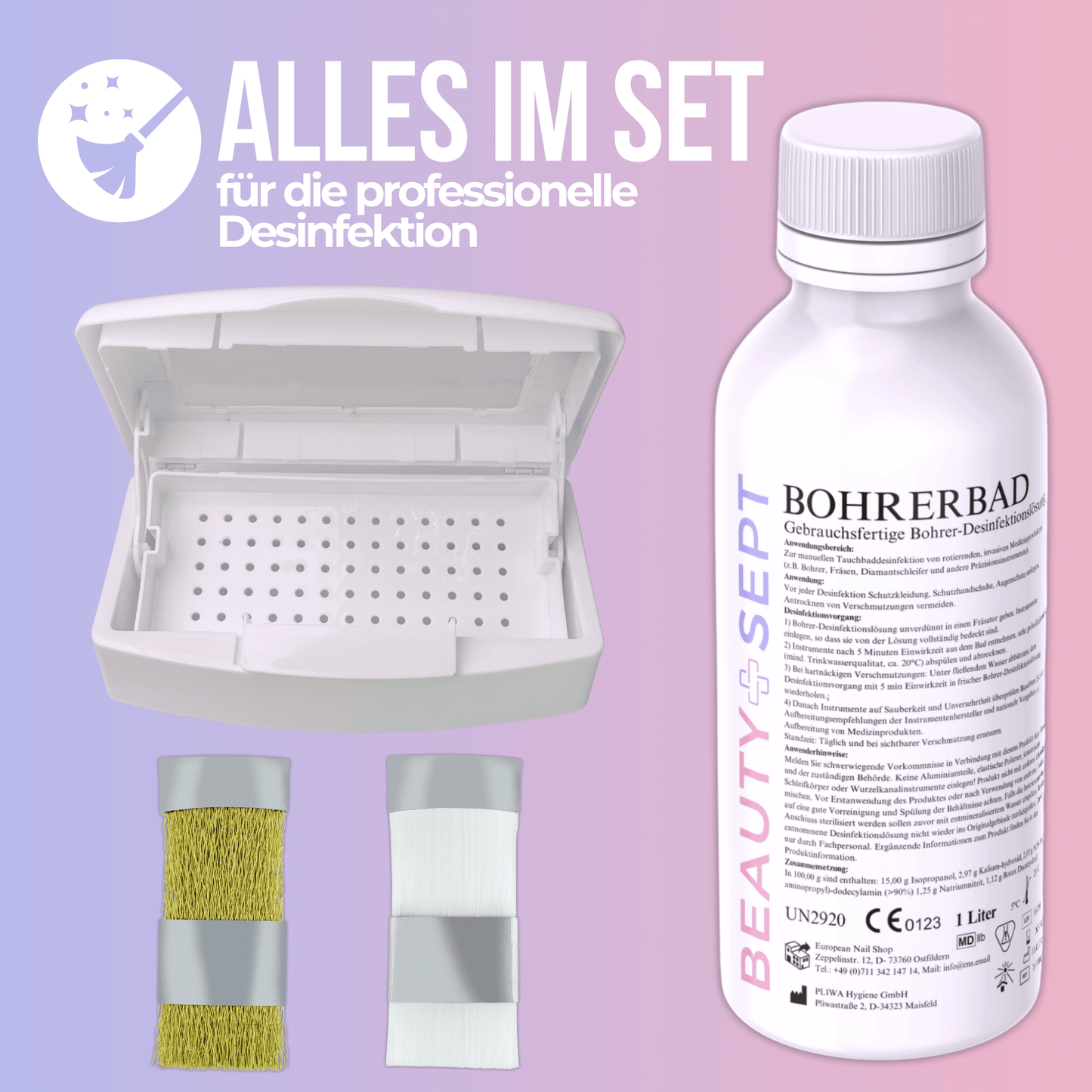 BEAUTYSept Reinigung Set Bohrer L