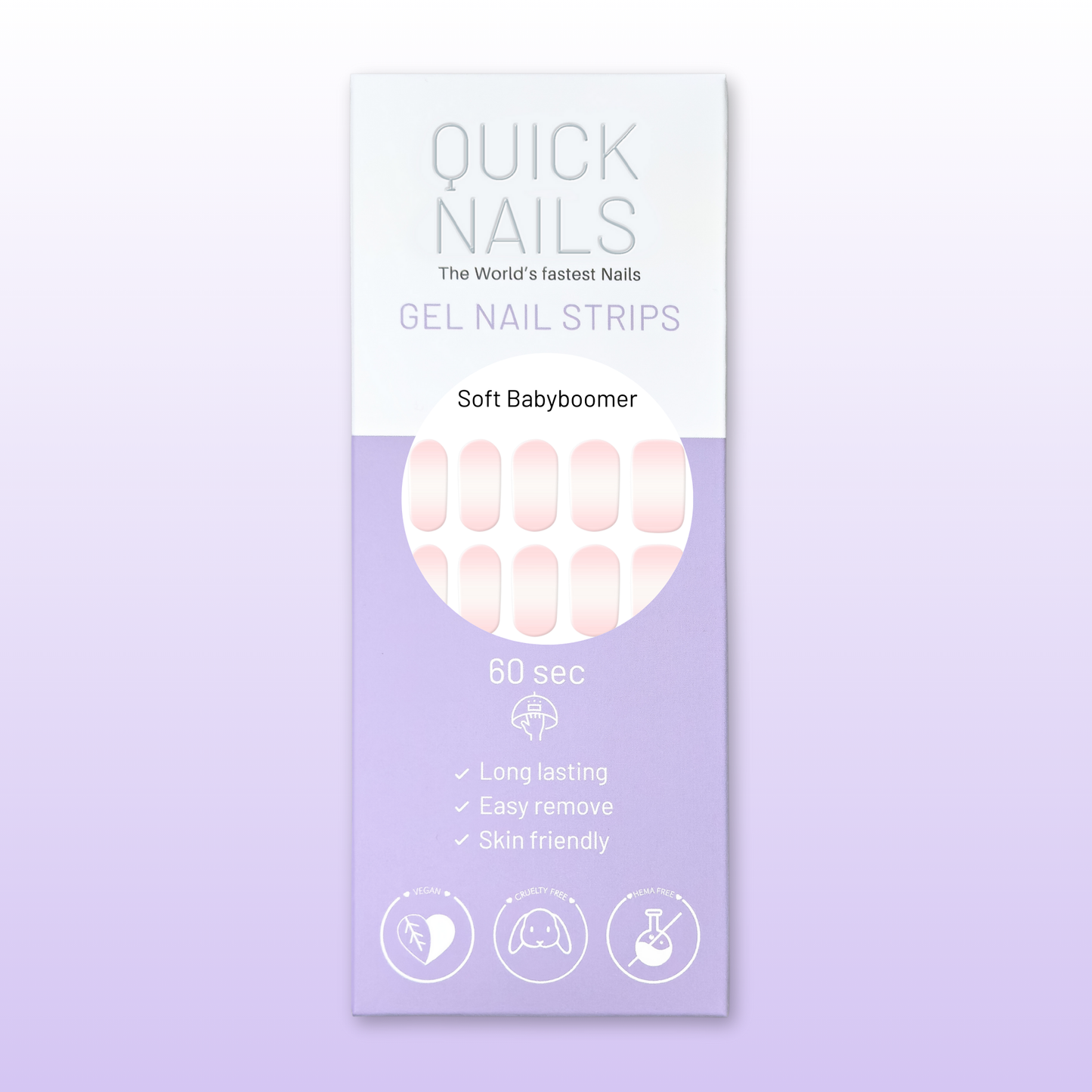 Gel Nail Strip Set Soft Babyboomer