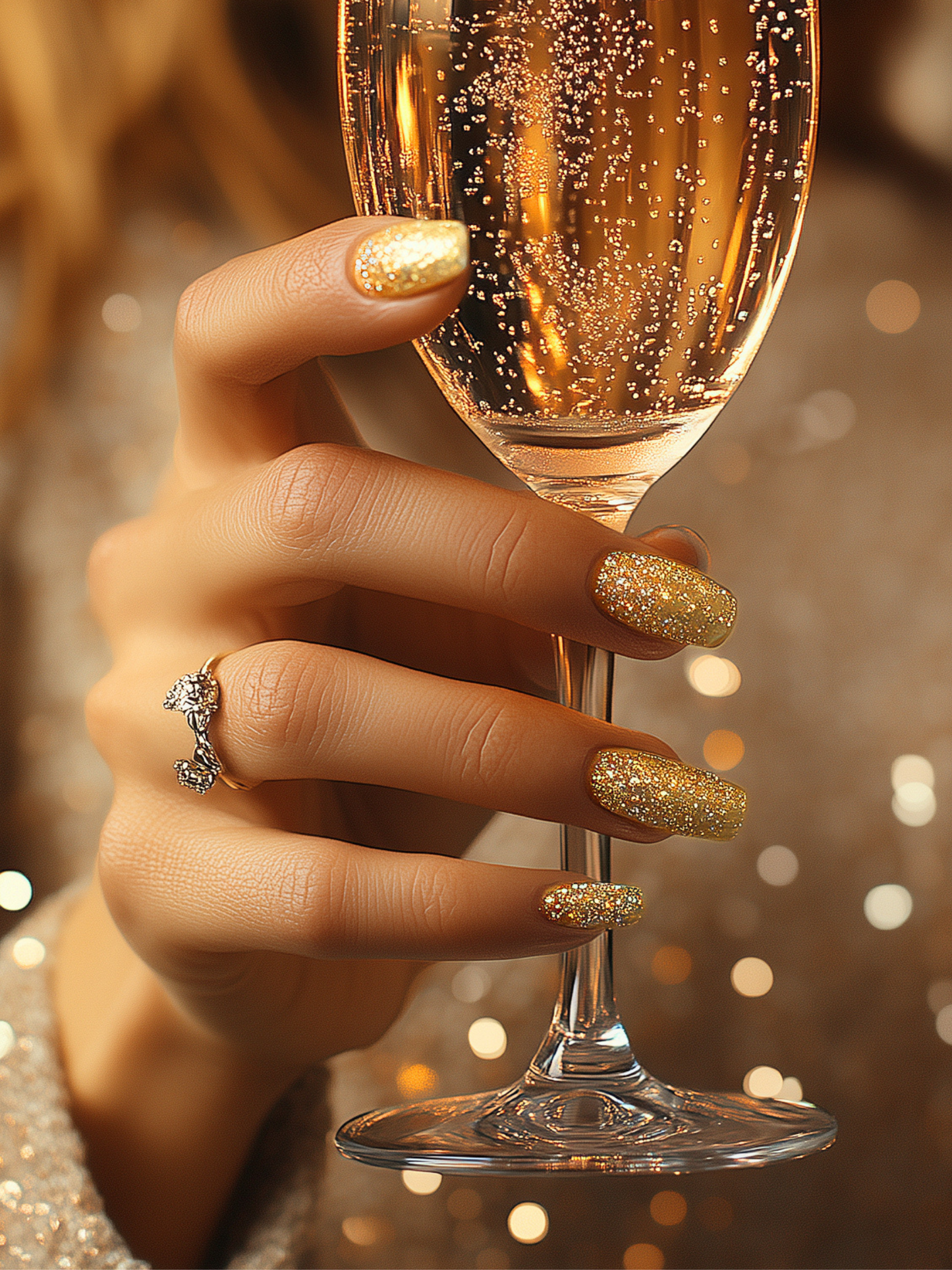 Bande d'ongles en gel Glitterbomb doré