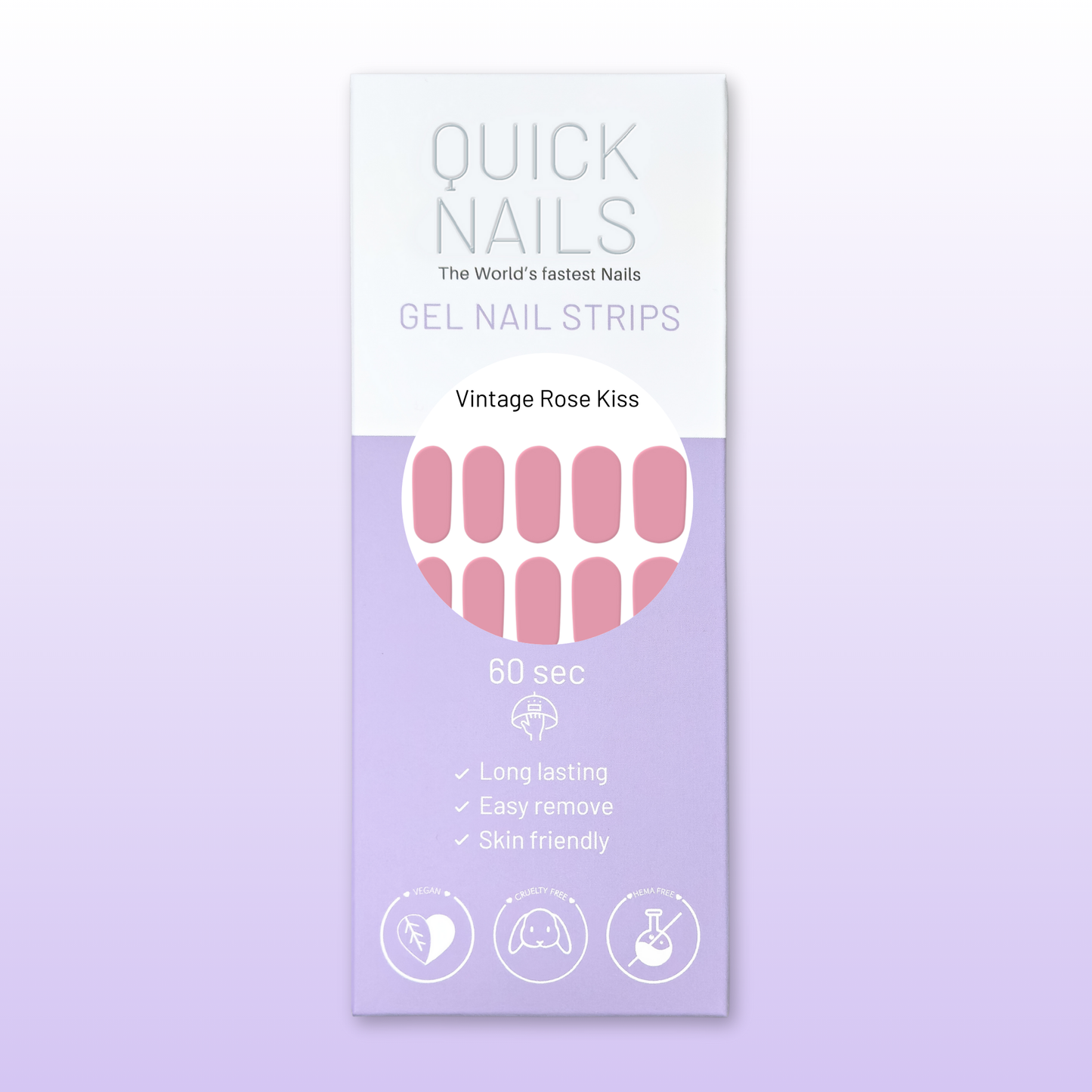 Gel Nail Strip Vintage Rose Kiss