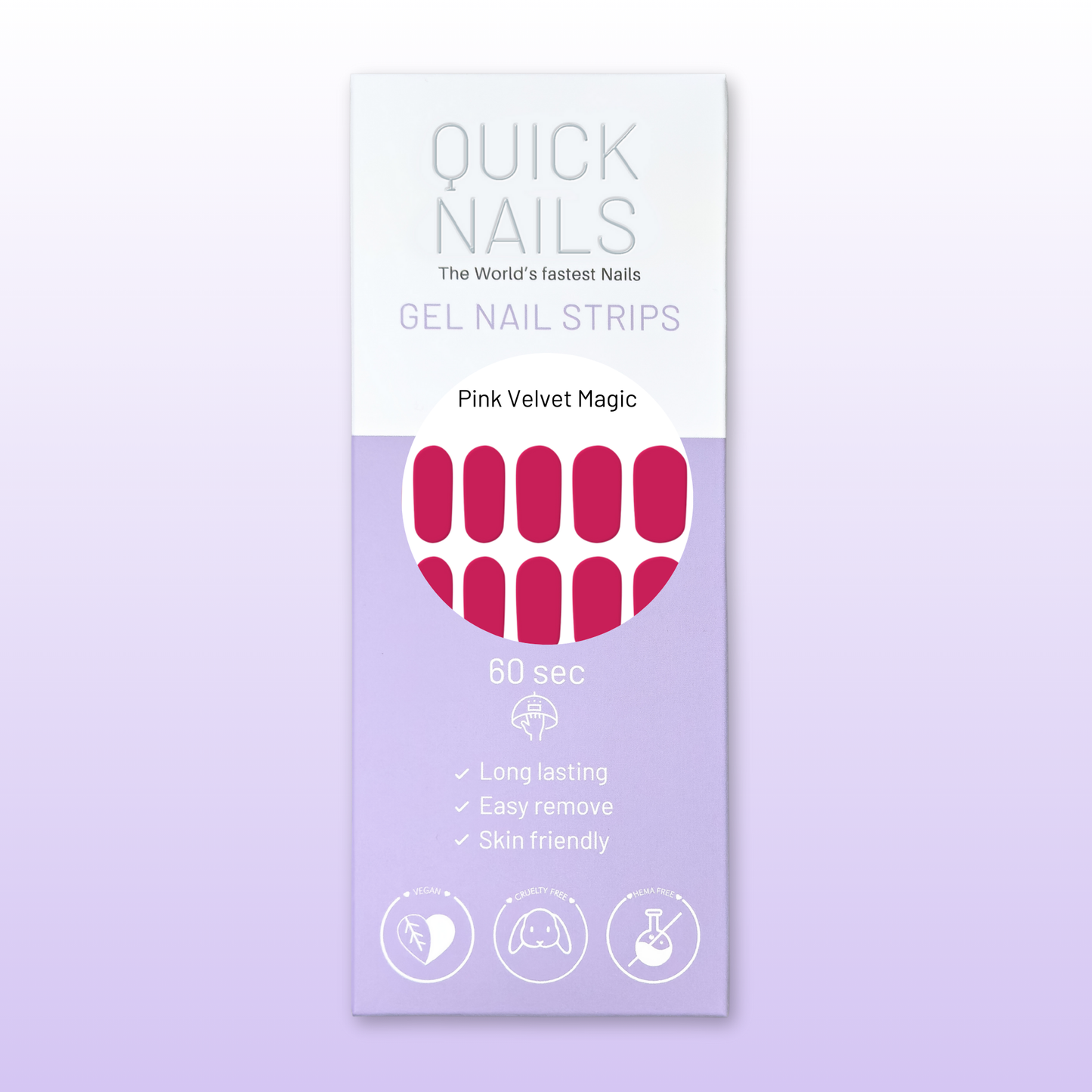 Gel Nail Strip Pink Velvet Magic