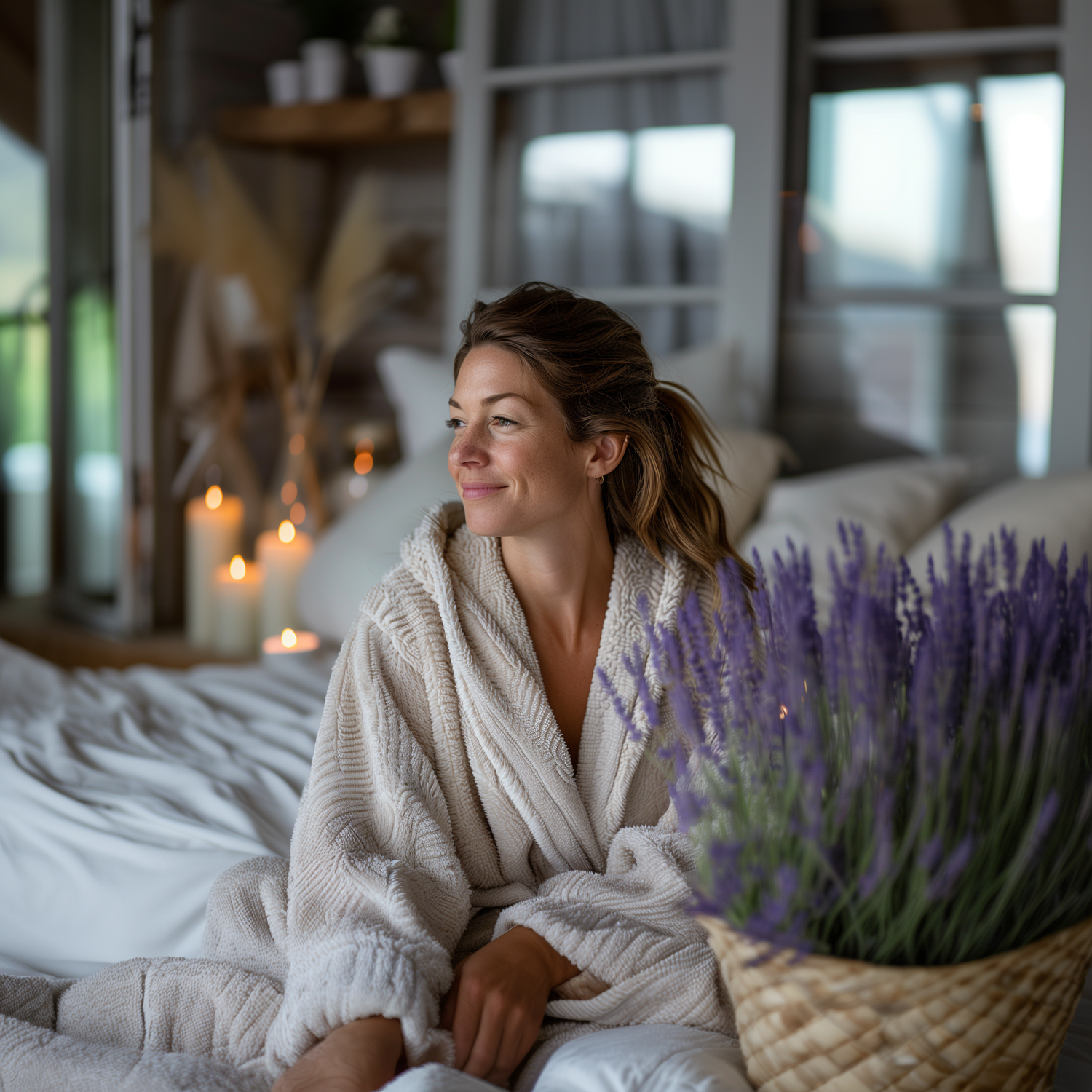 a_woman_in_a_bathrobe_relaxed_home_spa_wellness