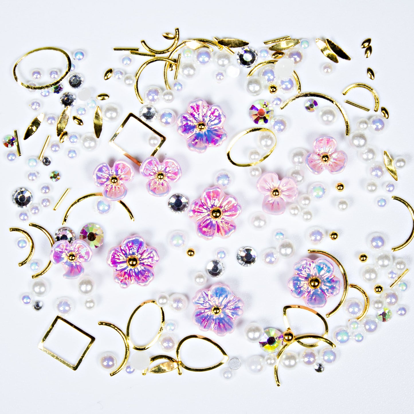 Nailart Overlay 3D Pearls Flower Mix