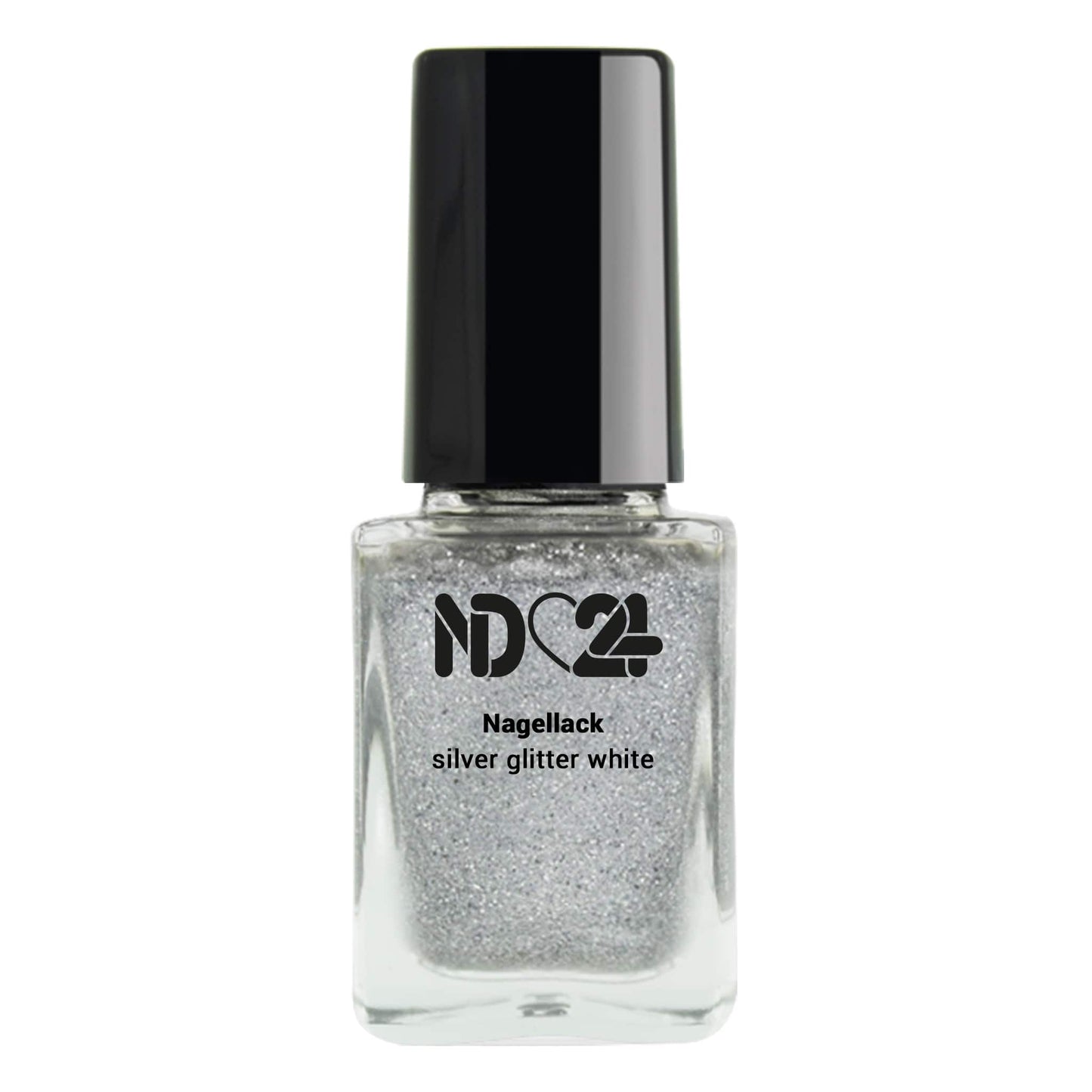 Nagellack silver glitter white