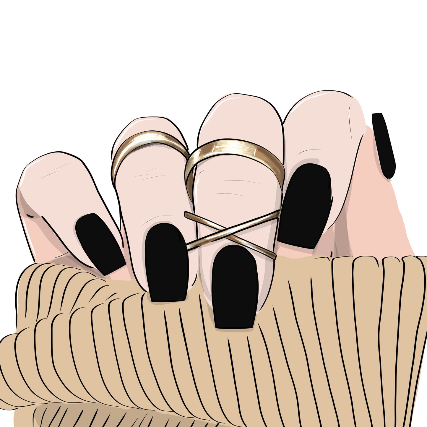 Gel Nail Strip Eclipse Noir