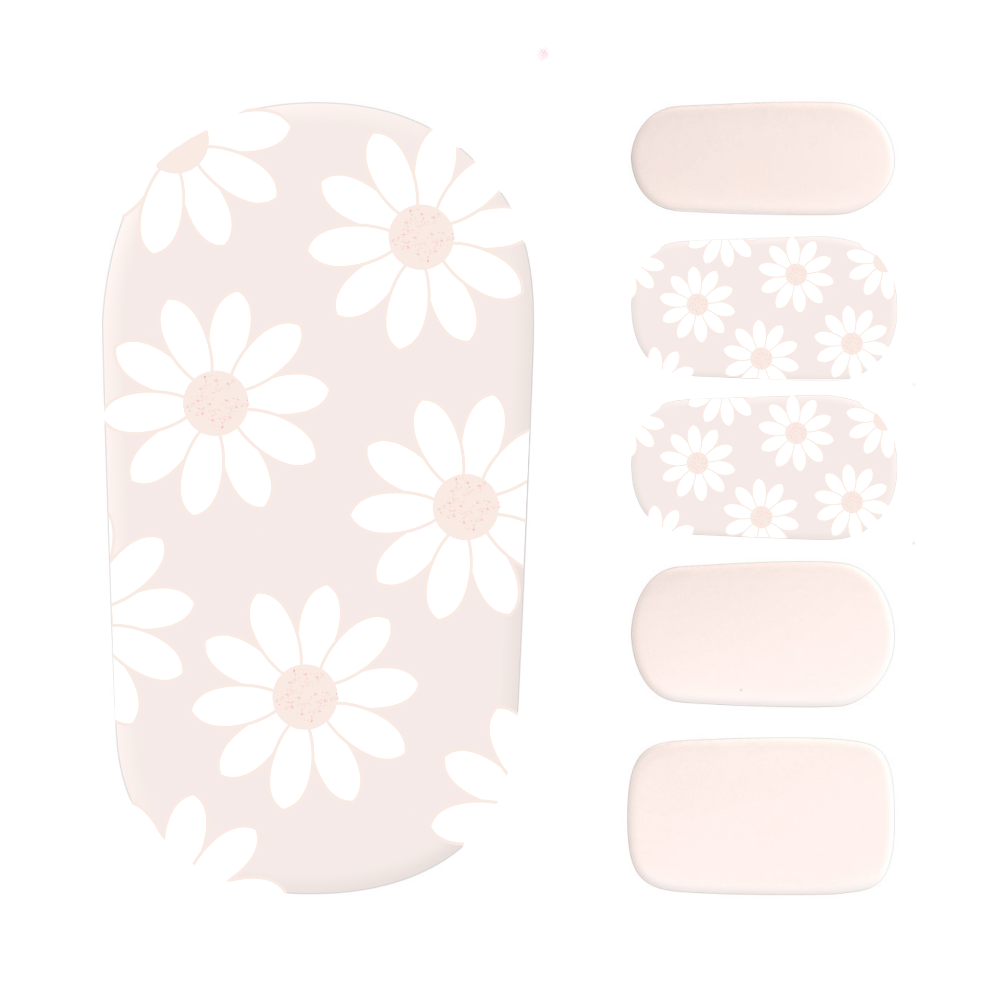 Gel Nail Strip Blushing Daisy