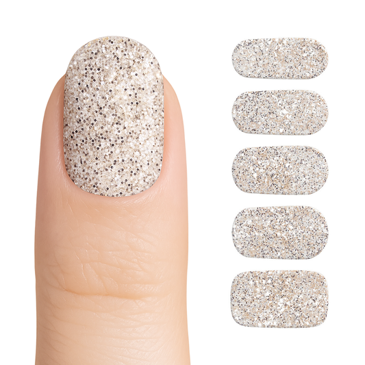 Gel Nail Strip Stardust White