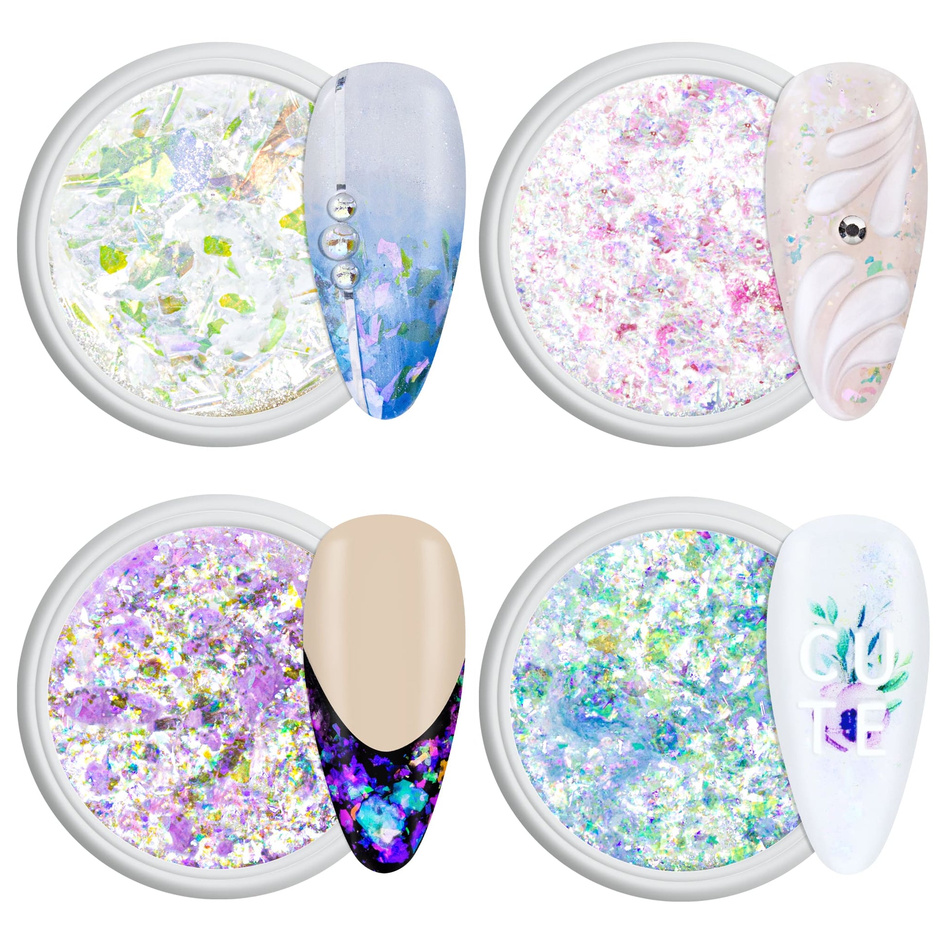 Nailart Mermaid Pigment & Flakes Set