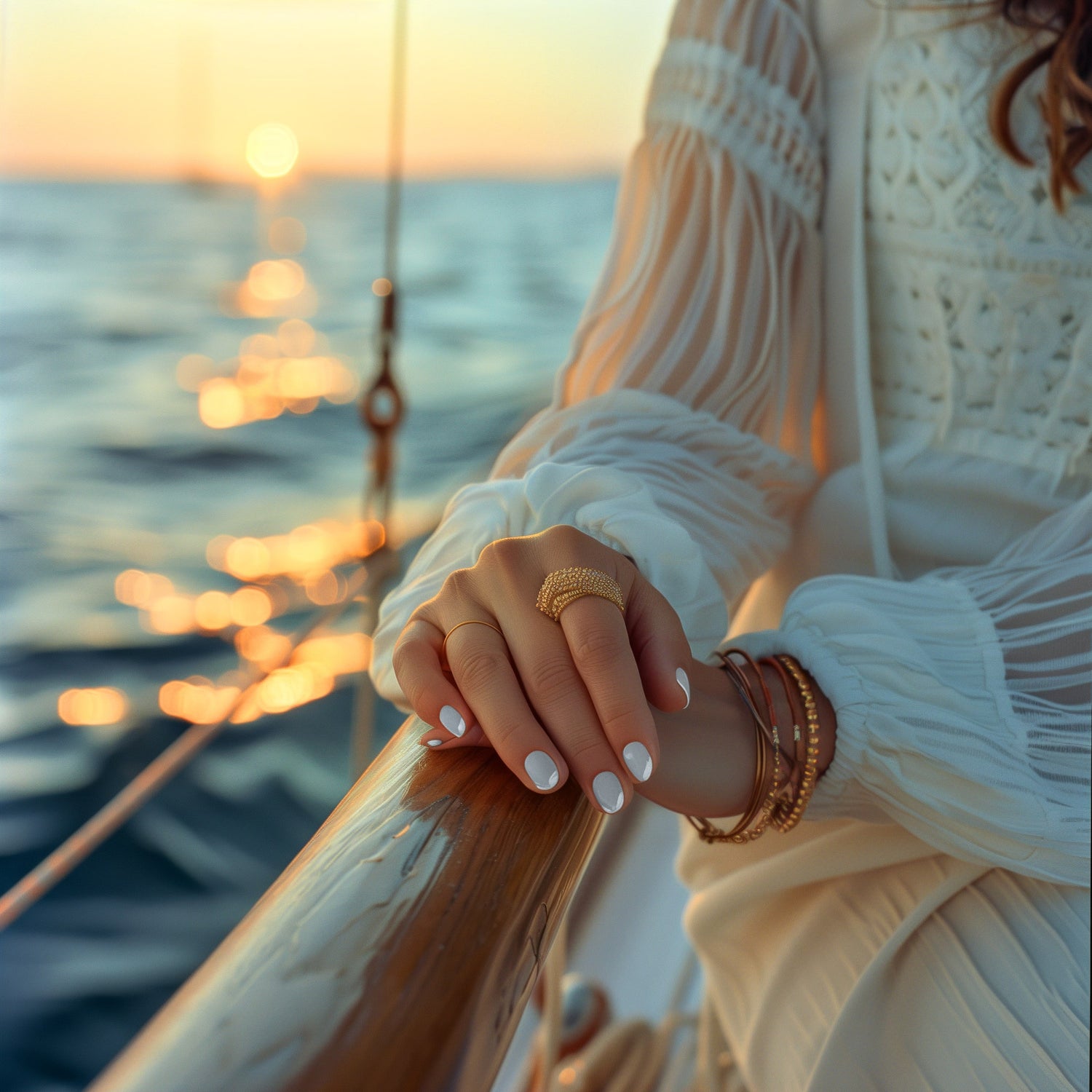 nd24naildesign_A_womans_hands_draped_over_a_sailing_boats