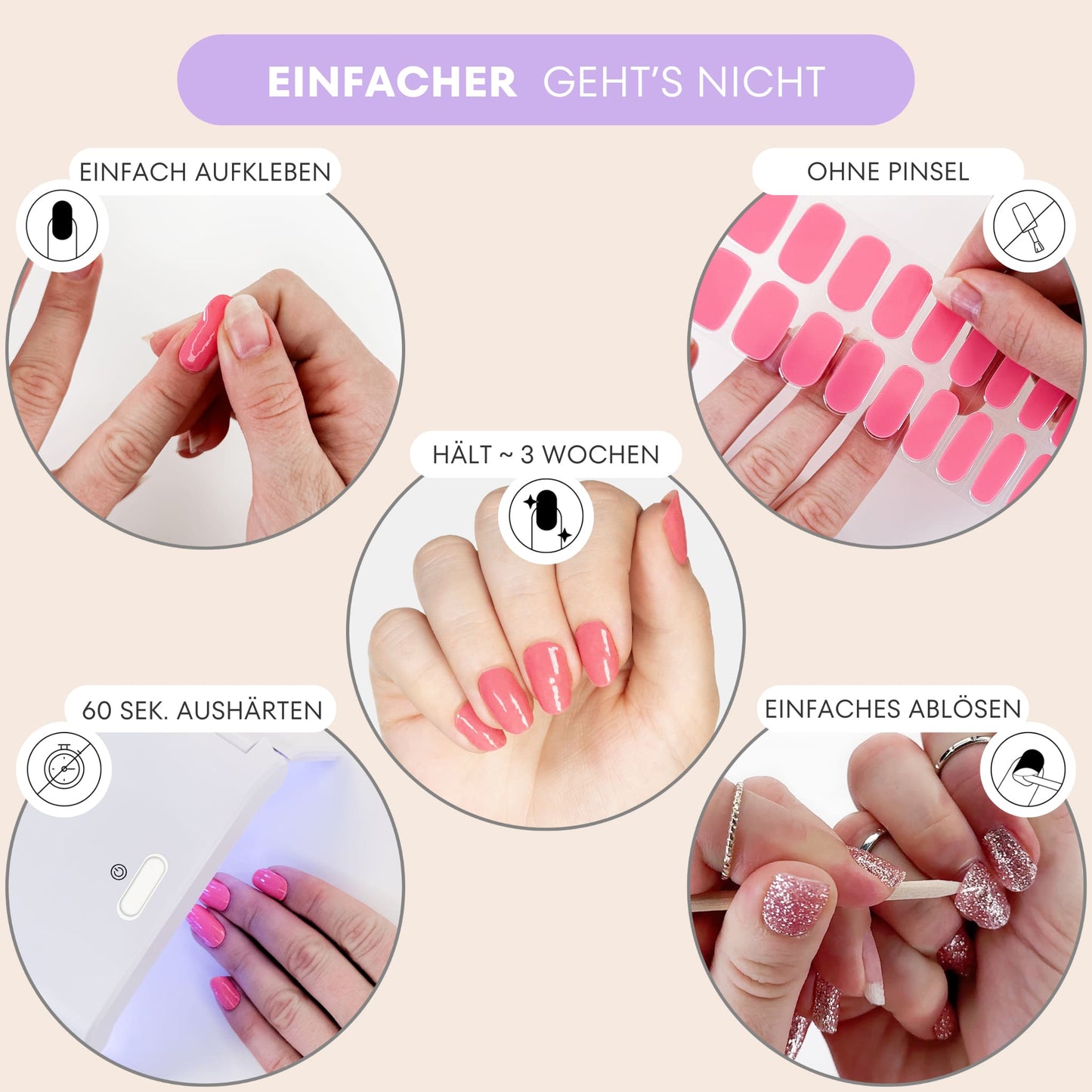 Bande d'ongles en gel Vintage Rose Kiss