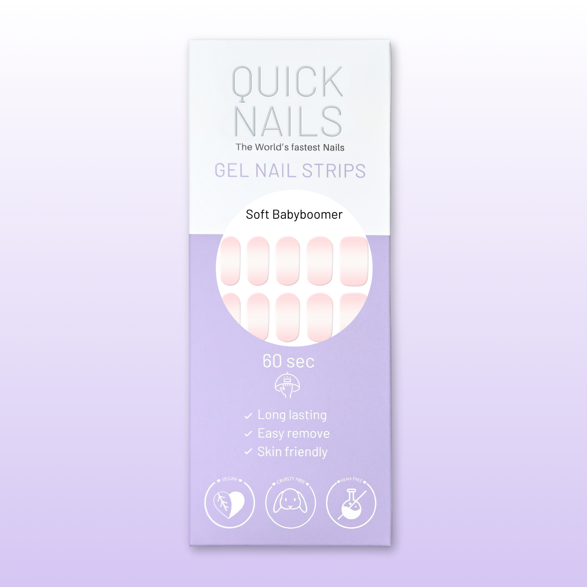 Gel Nail Strip Set Soft Babyboomer