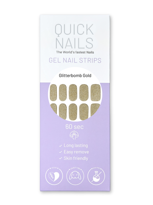 Bande d'ongles en gel Glitterbomb doré