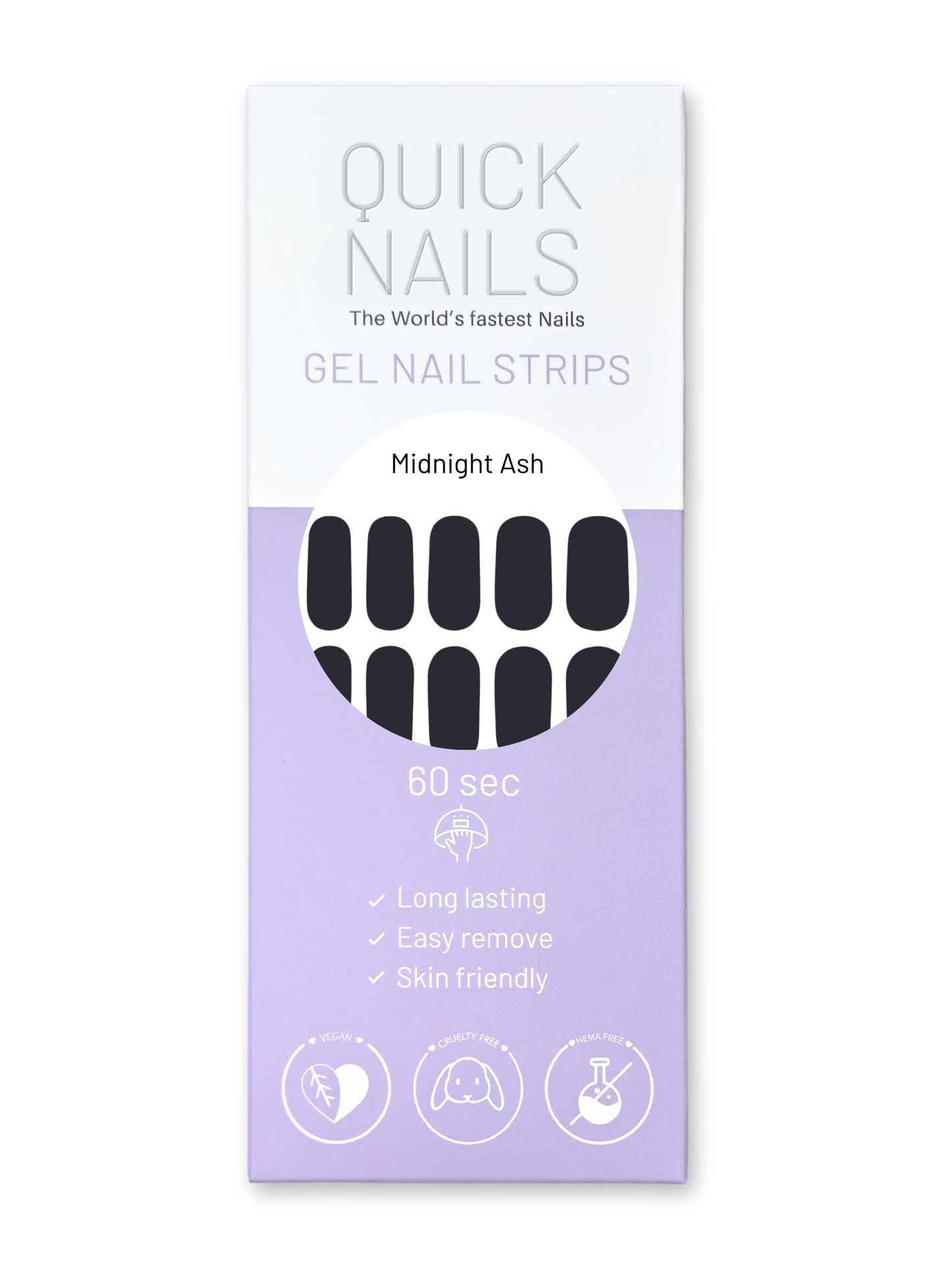 Bande d'ongles en gel Cendre de minuit