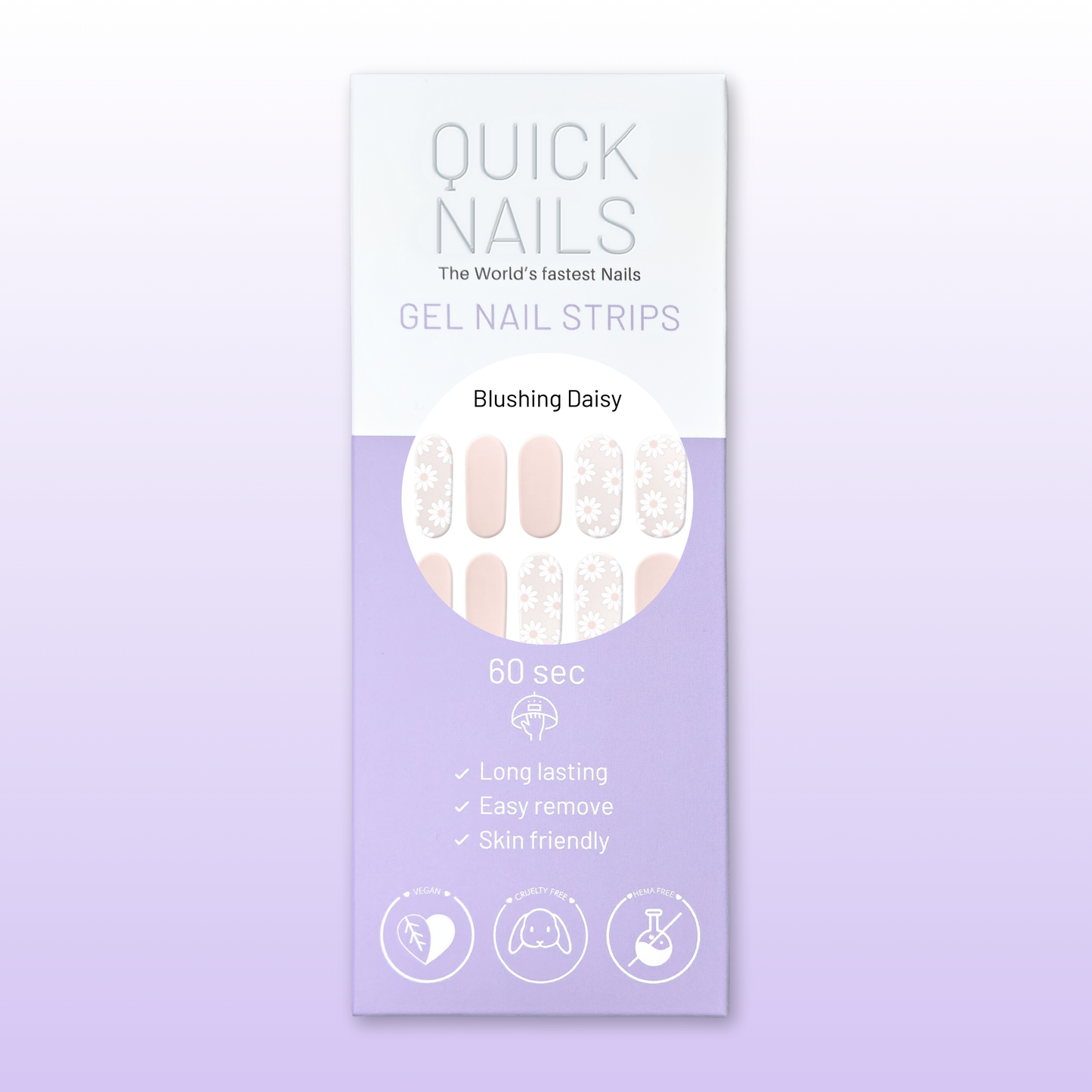 Gel Nail Strip Blushing Daisy