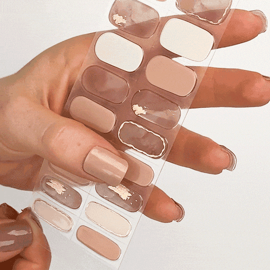 Gel Nail Halo Nude Marble Sunrise